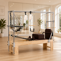 Tour de trapèze et Cadillac 3-en-1 en bois de chêne massif pour Pilates, équipement multifonction certifié CE pour studio et domicile