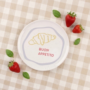 Juego de 4 Platos de Cerámica Italianos Dolce Vita, con Lindos Diseños de Comida y Frases, Opción en Melamina, Ideales para Picnic - Product Image 2