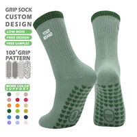 Chaussettes de yoga antidérapantes pour femmes avec logo personnalisé, chaussettes de pilates respirantes en coton pour femmes