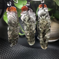 Vente en gros de pierres précieuses en cristal naturel Quartz de guérison Aurora Pendentif renard à neuf queues pour la décoration