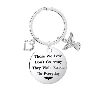 Alta calidad, diseño gratuito personalizado, seguridad de conducción, bendición de Ángel, recuerdo único, llavero grabado láser, artesanías de Metal para regalo - Product Image 1