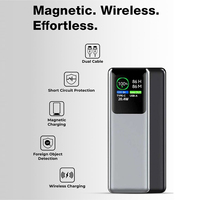 Batterie Li-polymère Kitway 100W à charge rapide 20000mAh, charge sans fil, écran LED, batterie portable magnétique, OEM, haute capacité