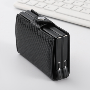 Portafoglio Porta Carte di Credito da Uomo in Pelle Metallo e Alluminio con Protezione RFID Blocco ID per Biglietti da Visita e Carte Bancarie - Product Image 3