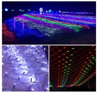 Guirlande lumineuse LED en filet blanc chaud pour Noël, éclairage extérieur pour les fêtes, décoration de mariage et de fête, 1,5*1,5m de longueur, indice de protection IP65