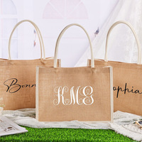 Étanche Portable Petite Toile De Jute Vin Jute Fourre-Tout Sacs Sacs Eco Toile Jute Sac D'épicerie Nature Réutilisable