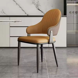 כיסא אוכל איטלקי סִגְנוֹן יוקרתי מודרני מינימליסטי מעור מרופד לשימוש ביתי/מלונאי, מתאים לדירות קטנות/חדר אוכל - Product Image 6