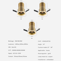 Plafonnier LED moderne haut de gamme avec anti-éblouissement maison laveuse murale salon étroit trou latéral projecteur corps de lampe en aluminium