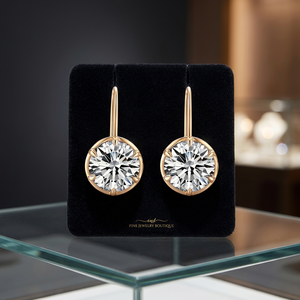 Luxury Round Brilliant Cut Zircon Drop <b>Earrings</b> Gold Plated 925 Sterling Silver <b>Dangle</b> Wedding Jewelry fashion Stud <b>Earrings</b> - Product Image 4