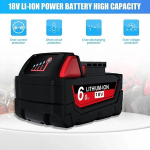 For <strong>Milwaukee</strong> <strong>Battery</strong> of 18V 6.0Ah 6000mAh Replacement ForM18B6 M18B5 Compatibility with <strong>Milwaukee</strong> Drills and Angle Grinders. - Product Image 2