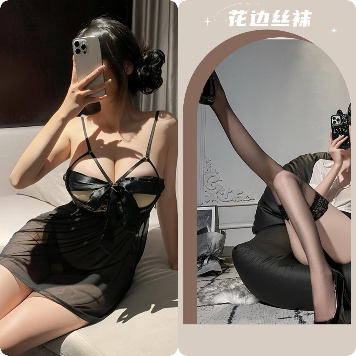 Black + black stockings