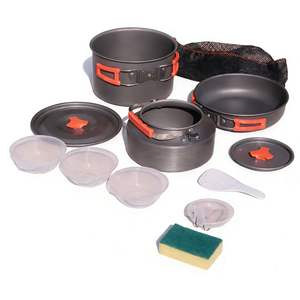 Ensemble de cuisine d'extérieur 3-4L, casseroles et poêles antiadhésives portables pour le camping, vaisselle pour 2-3 personnes - Product Image 5