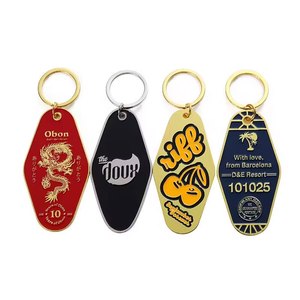 QY <b>Custom</b> Vintage Hotel Style Enamel Metal Keychain Irregular Shape <b>Key</b> <b>Ring</b> Motel <b>Key</b> Pendant Promotion - Product Image 2