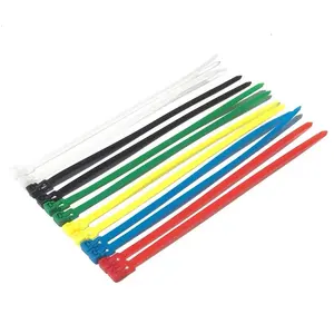 FSCAT Better PA66 Reusable Plastic Nylon Elastic Cable Ties Releasable Black Zip Wire Tie