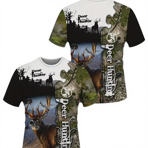 DEER HUNTER 3D Printed Casual T-Shirt Men <b>Pattern</b> Comfy Breathable Sublimation Loose Custom Clothing Spring Summer 180 Grams - Product Image 4