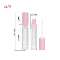2021 nouveau Design joli emballage cosmétique 4ml matière Unique rose capuchon brillant à lèvres Tube mince cylindre bébé biberon brillant à lèvres Tubes