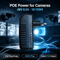 Injecteur PoE passif mural DC 48V 10/100Mbps Ethernet ABS pour caméra IP, point d'accès sans fil, réseau domestique et de bureau