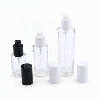 Flacon pompe vide en verre pour lotion 30ml 50ml 100ml – Bouteilles cosmétiques transparentes avec pompe pour emballage de sérum et émulsion de soins de la peau