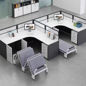 Escritorio moderno en forma de L, muebles de oficina, mesa de trabajo, escritorio de personal para ambiente de oficina - Product Image 1