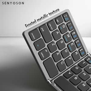 SYX New Mini Wireless Dreifach faltbare weiße/schwarze Tastatur BT Wireless Folding mit wiederauf ladbarer Touchpad-Falt tastatur - Product Image 4