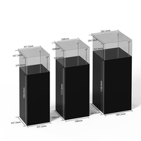 Vitrine de musée, socles en acrylique noir, présentoir en cube, socle de présentation pour musée