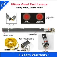 Láser Óptico Tipo Pluma Portátil 1MW 5MW 10MW 20MW 50MW 10km 20km 30km 50km 650nm Cable de Fibra Óptica VFL Localizador Visual de Fallos