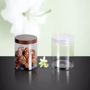 food grade containers pet plastic jar 1000ml with screw top plastic or metal lid