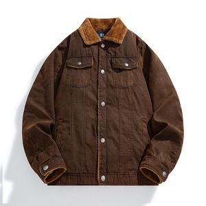 Giacca da <span class=keywords><strong>uomo</strong></span> invernale Plus velluto con collo alto Casual ampia e rigida giacca da <span class=keywords><strong>uomo</strong></span> - Product Image 1