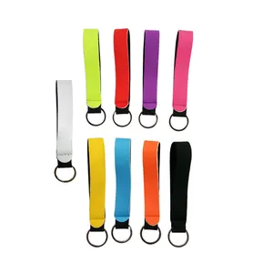 RTS Solid colour wristlet neoprene keychain key fob key holder