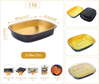 Emballage alimentaire à emporter, barquette jetable, gobelet à pâtisserie, noir or, écologique, emballage alimentaire en aluminium avec couvercle