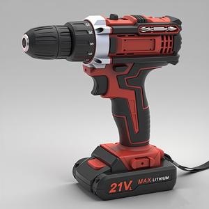 สว่านไฟฟ้าไร้สายสีแดง 21V พร้อมหัวจับดอกสว่านแบบไม่ใช้กุญแจ แรงบิด 80 นิวตันเมตร สำหรับเจาะไม้ โลหะ คอนกรีต ใช้สำหรับงาน DIY - Product Image 3