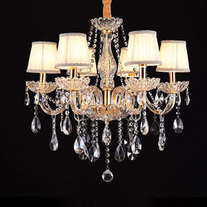 Lampadario di Lusso Europeo Moderno con Pendenti in Cristallo Trasparente, Lampada a Sospensione per Decorazione del Soffitto di Casa, Illuminazione di Medie Dimensioni - Product Image 4