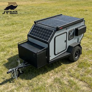 Mini <span class=keywords><strong>caravane</strong></span> de voyage en aluminium haute résistance avec suspension indépendante, légère et étanche, design moderne - Product Image 1