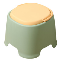 Tabouret en plastique épaissi avec poignée, design antidérapant pour salon, salle de bain, salle à manger - Modèle 5551, petit pouf pour adulte