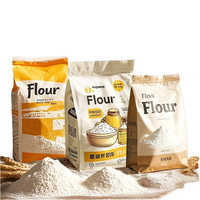 Sachet d'emballage alimentaire personnalisé en aluminium avec fermeture éclair standard pour farine de blé, céréales, flocons d'avoine et son de blé