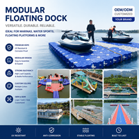Plateforme flottante marine en aluminium pour quai de bateau avec kit de quais d'amarrage - Capacité de charge de 350 kg/m² - Durée de vie de 15 ans
