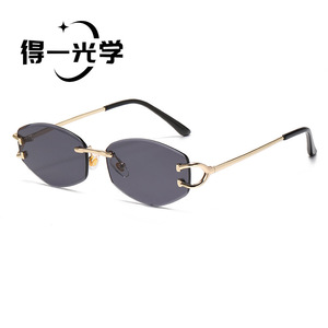 De Yi Optics Frameless Cut Edge Sunglasses Metal Frame UV400 Women's <b>Eyewear</b> Type 3 Sunshades - Product Image 2