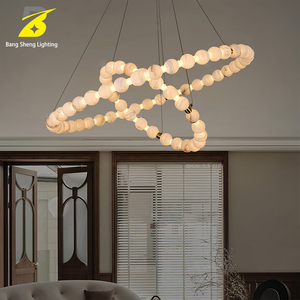 <span class=keywords><strong>Lampadario</strong></span> a Sospensione LED con <span class=keywords><strong>Sfere</strong></span> di Onice Naturale e Finiture Dorate per Soggiorno di Villa Moderna, Club e Ambienti Minimalisti - Product Image 5
