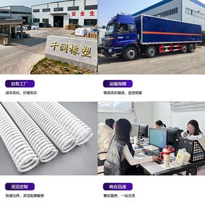 Plastic Reinforced Flexible Hose Polyurethane Spiral Duct For Material Conveying Industrial Vacuuming White Black Custom Length - Product Image 3