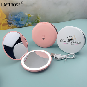 USB Sạc Cầm Tay Trang Điểm Gương Nhãn Hiệu Riêng LED Ánh Sáng Hai Mặt Gương Có Thể Gập Lại Túi Có Thể Sạc Lại Nhỏ Gọn Gương - Product Image 3