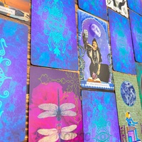 Cartes de tarot personnalisées, feuille d'or rouge, cartes d'oracle, jeu d'affirmation avec dessins et boîte