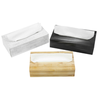 Boîtes de mouchoirs en papier jetables pour le nettoyage du visage, emballage en bois, vente en gros