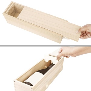 Caja de Madera para Vino, Rectangular, de Madera de Pino, para una Sola Botella, 9.5x9.5x34.4cm, con Asa - Product Image 3