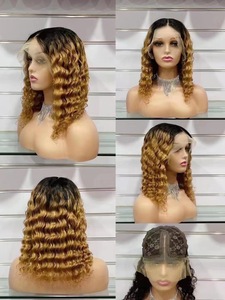 Parrucche per capelli umani in pizzo <span class=keywords><strong>T</strong></span> parrucche per capelli umani con <span class=keywords><strong>onda</strong></span> profonda 100% parrucche per capelli umani frontali in pizzo umano per colore 1b/30 - Product Image 3