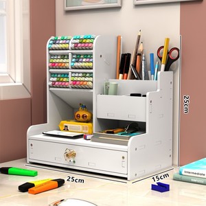 Desktop Pen Holder Storage Rack 28x15x30cm Multi Layer Organizer For Stationery Office Desk <b>Drawer</b> Style - Product Image 2