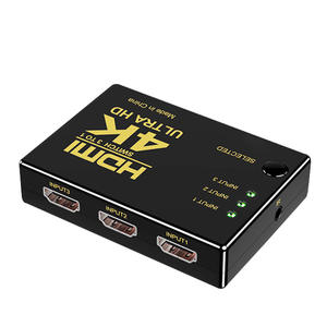 Conmutador HDMI 3x1 Puerto 4k 30hz, Caja Negra de PVC, Cable de Alimentación Chapado en Oro, Caja de <span class=keywords><strong>TV</strong></span> Negra, Monitor <span class=keywords><strong>AOC</strong></span>, Monitor en Stock, Computadora - Product Image 1