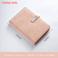Vente directe d'usine, cahiers personnalisés avec couverture en cuir PU compact, cahier A5 à couverture rigide avec fermeture magnétique effet miroir