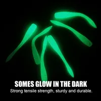 Spinpoler Ajing Worm Leurre de pêche souple 4.8cm TPR Glow Appâts en plastique Sébaste Swimbait Jigging Baits Mini eau salée eau douce