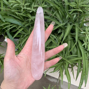 Nuovi Arrivi: Bacchetta Yoni in Quarzo Rosa Naturale e Avventurina Verde, Cristallo per Massaggi, Dildo in Pietra Vera Levigata per Donne - Product Image 2