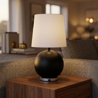 Lampe de table moderne en tissu écologique avec abat-jour en forme de tambour, AC E26, pour chambres et bureaux