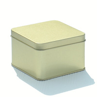 Petite boîte en métal carrée avec charnière, personnalisable avec logo, pour bonbons, café, thé, boîte en étain avec couvercle